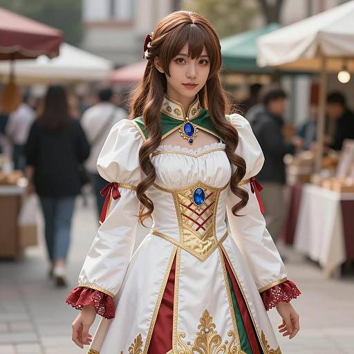 Medieval Fantasy Anime Girl in Elegant Dress