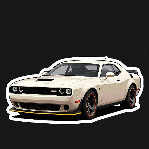 Geometric Mechashot Hellcat Sticker Art