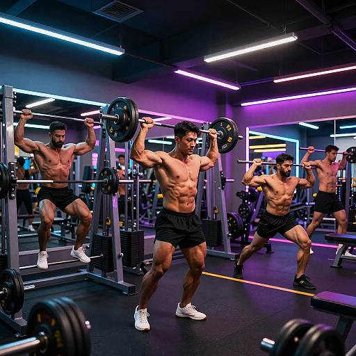 Futuristic Bodybuilding Gym Scene