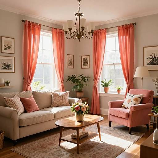 Sunlit Cozy Living Room Interior