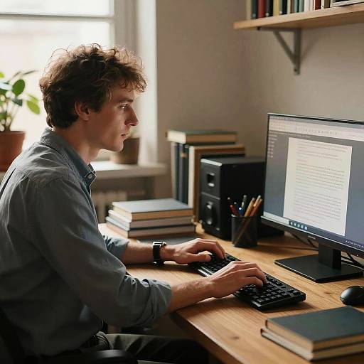 Office Work with Books and Tech