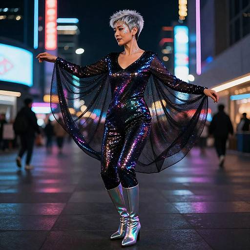 Futuristic Neon Dance Diva
