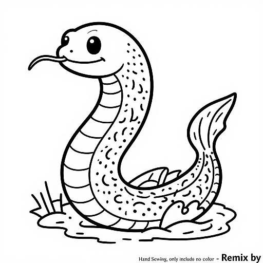 Hand Sewing Sea Serpent Coloring Page