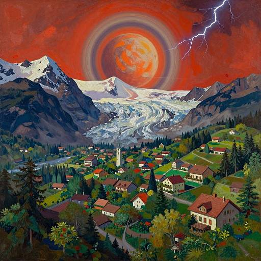 Surreal Napa Valley Glacier Landscape