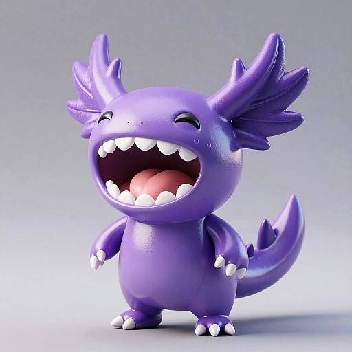 Glossy Purple Plushie Axolotl