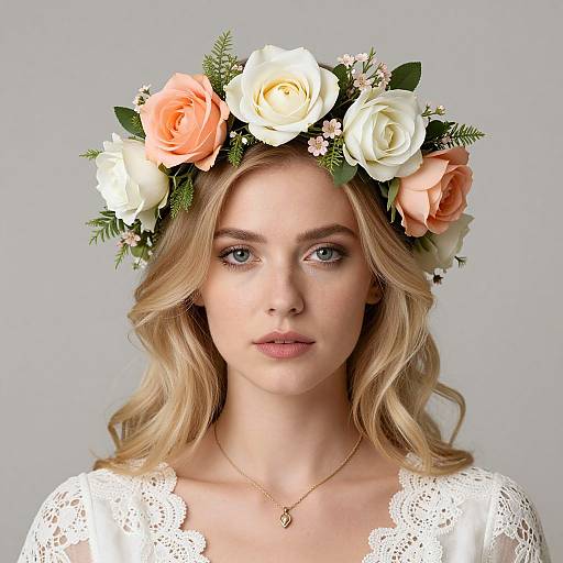 Blonde Woman with Floral Crown