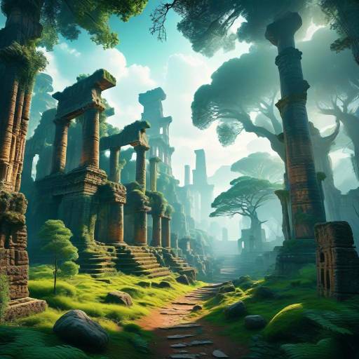 Enchanting Forest with Ancient Ruins
