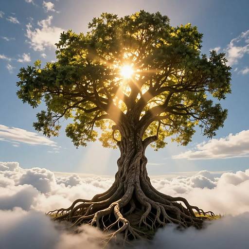 Defiant Colossal Tree Reaching Sun