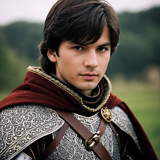 Medieval Young Prince in Ornate Armor