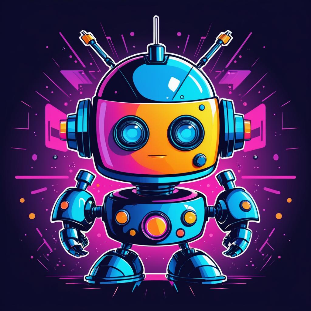 Stylish Cartoon Robot Vector Design