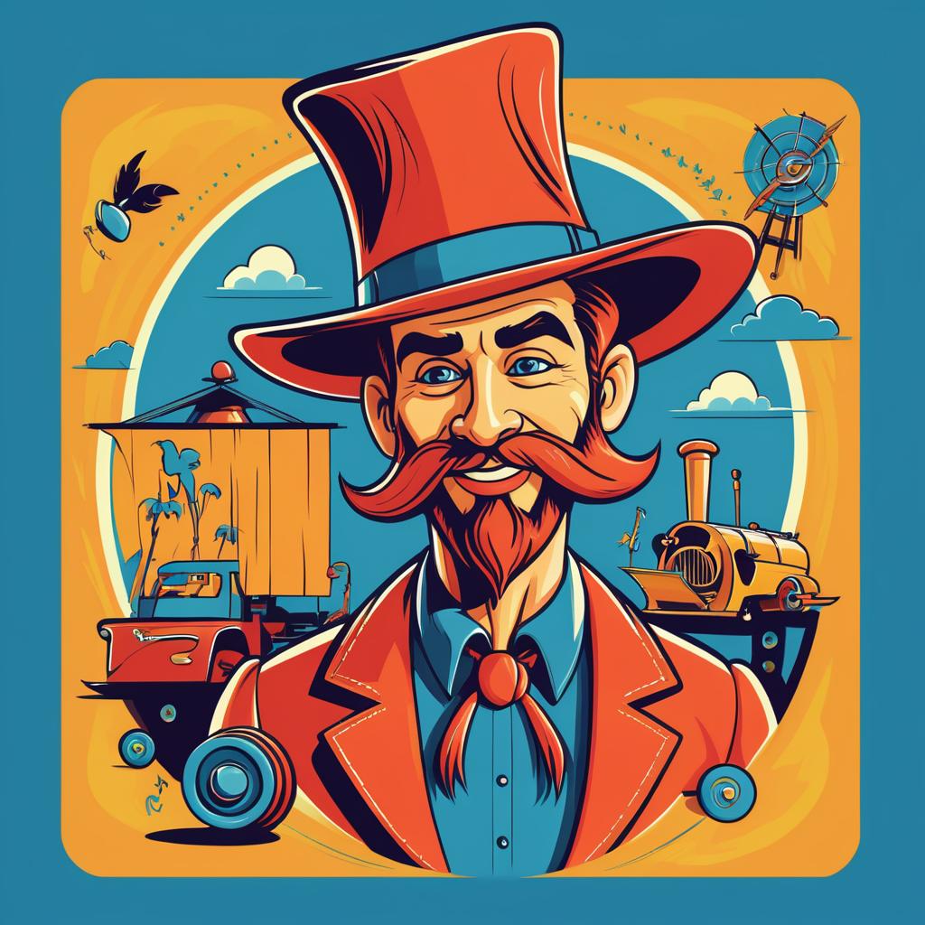 Vibrant Vintage Western Cartoon Design