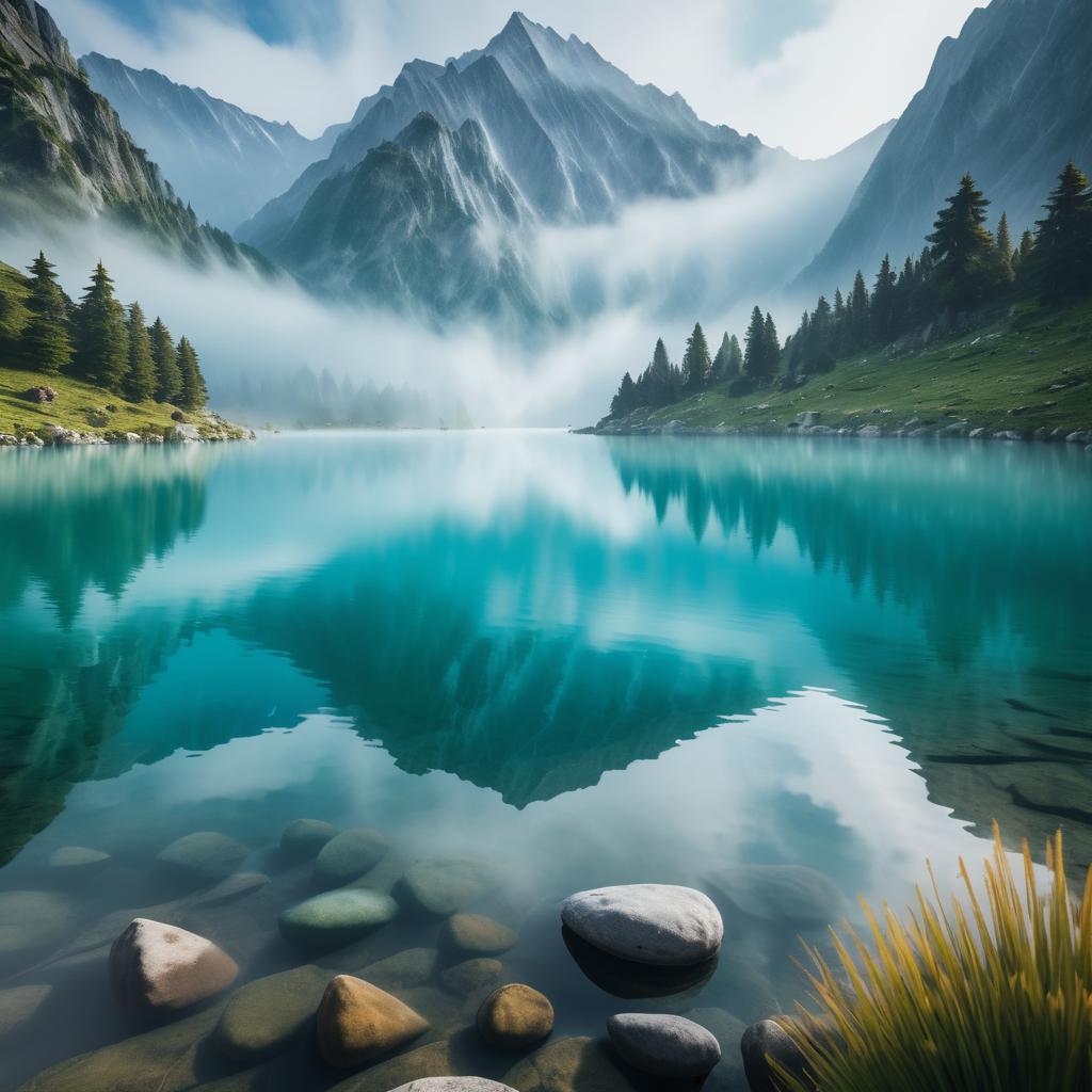 Serene Mountain Lake in Photorealistic Detail