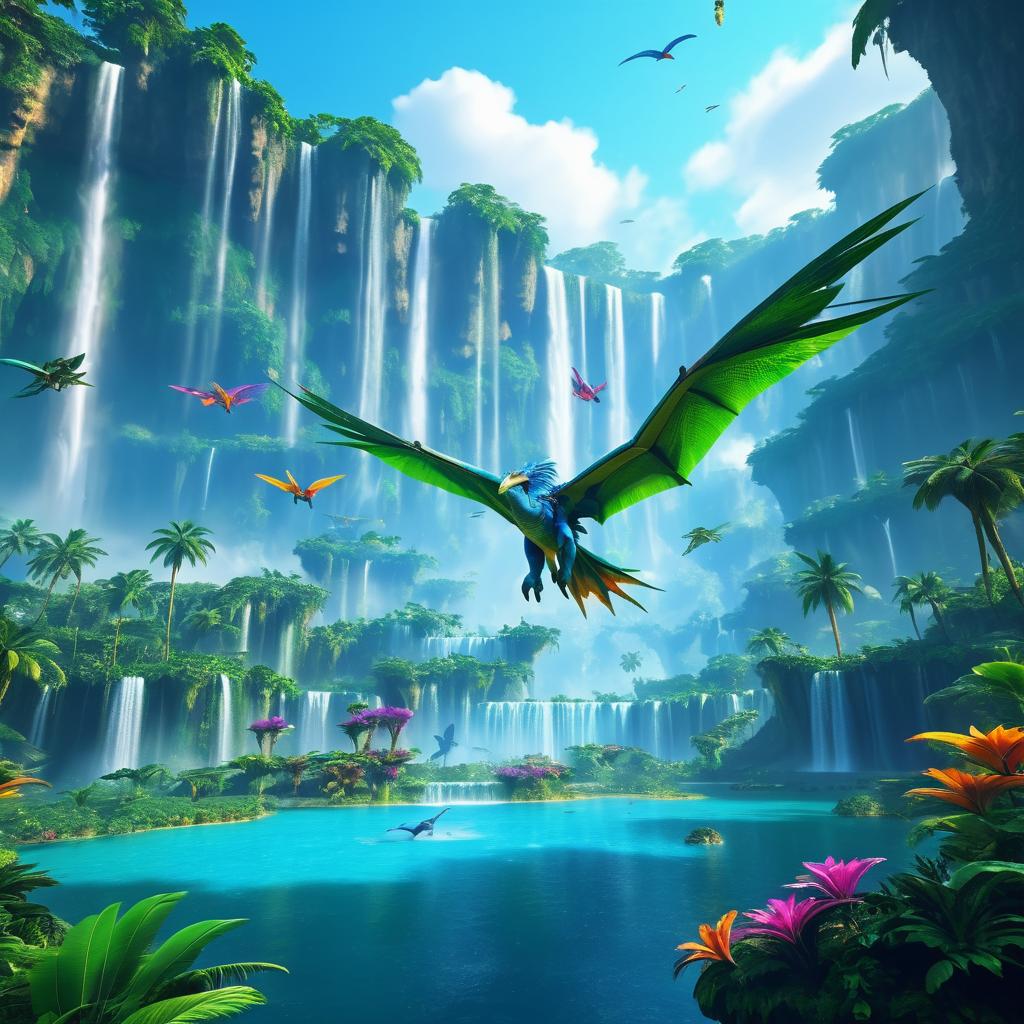 Majestic Flying Reptiles in Prehistoric Paradise