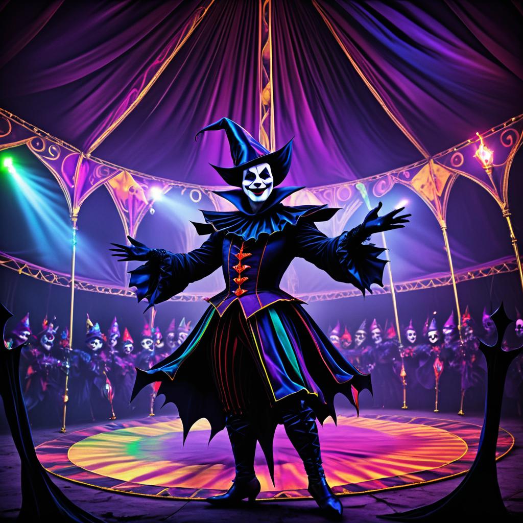 Sinister Jester in Macabre Circus Fantasy