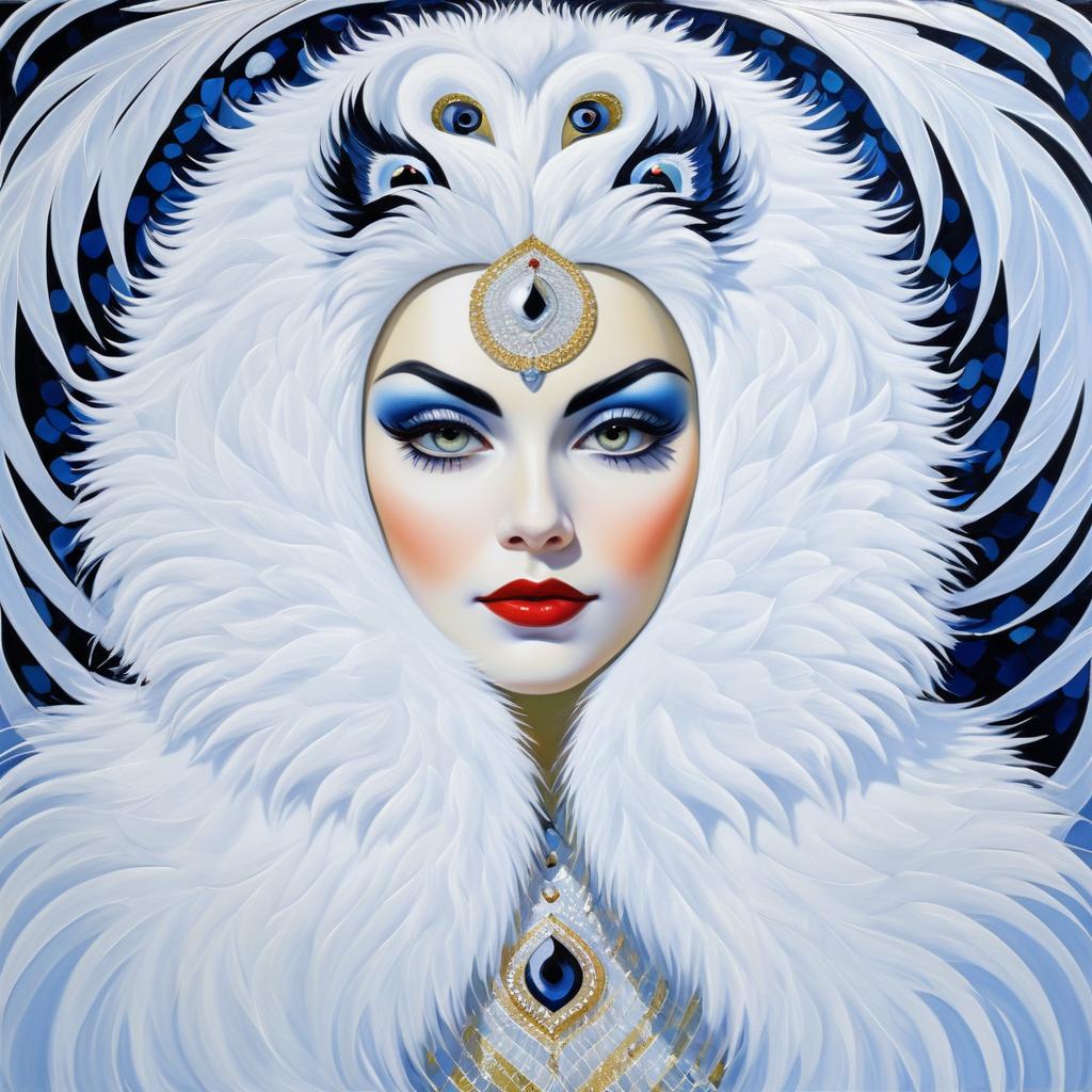 Glamorous Yeti Woman in Enchanted Landscape