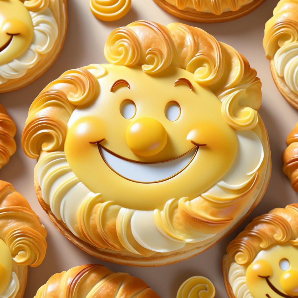 Delightful Smiley Croissant Artwork