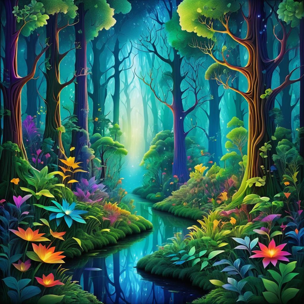 Whimsical Earth Elemental Forest Scene