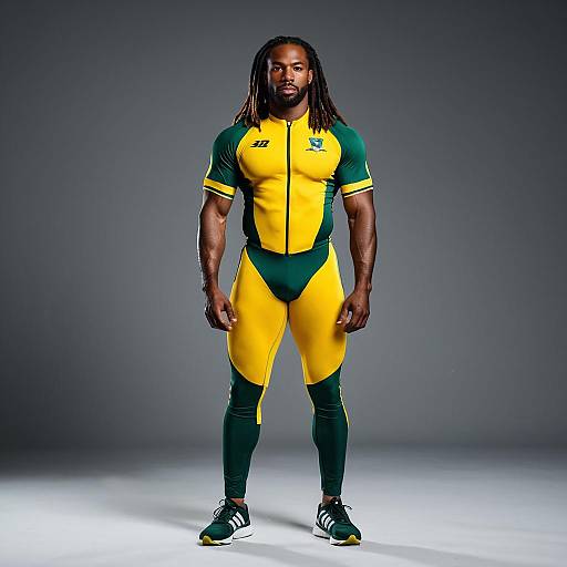 Athlete in Jamaican Bobsled Outfit