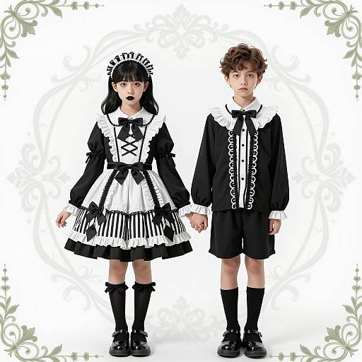 Gothic Lolita Children in Nature