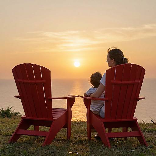 Sunset Bond in Red Muskoka Chairs