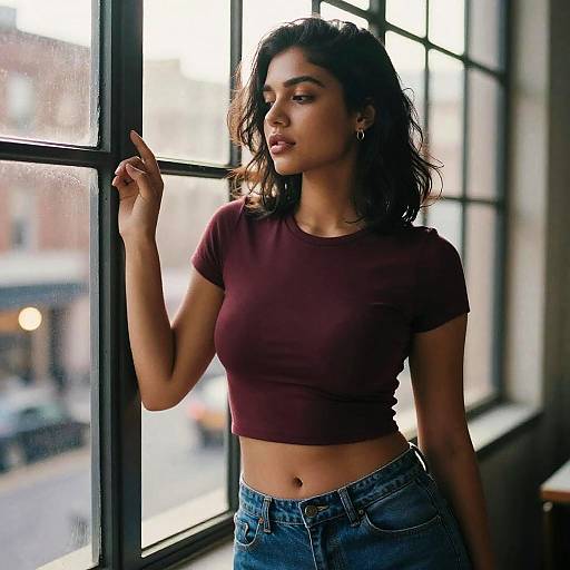 Urban Fashion Portrait with Window Glow