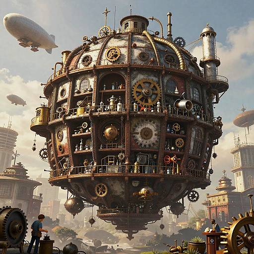 Steampunk Floating Warehouse City