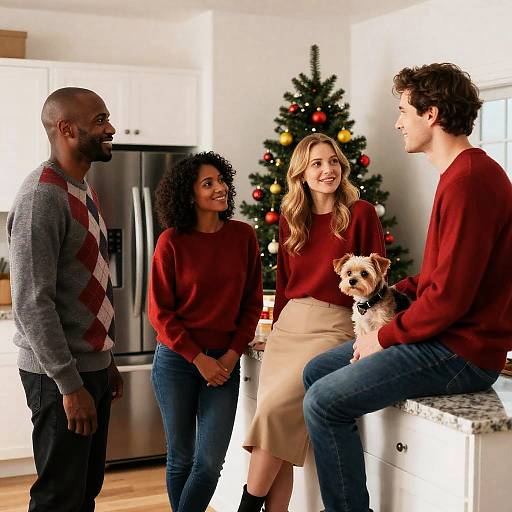 Cozy Kitchen Gathering During Christmas