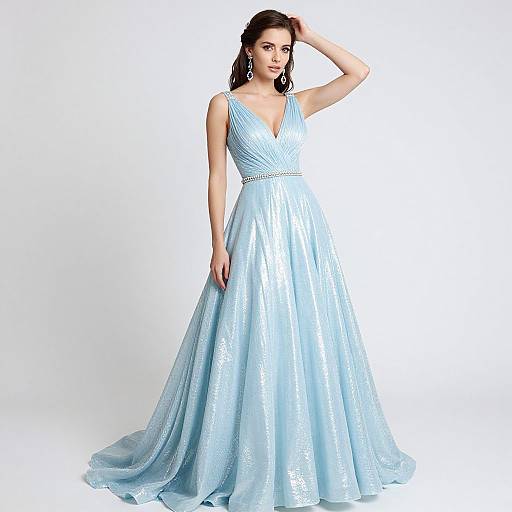 Elegant Ice Blue Ball Gown Elegance
