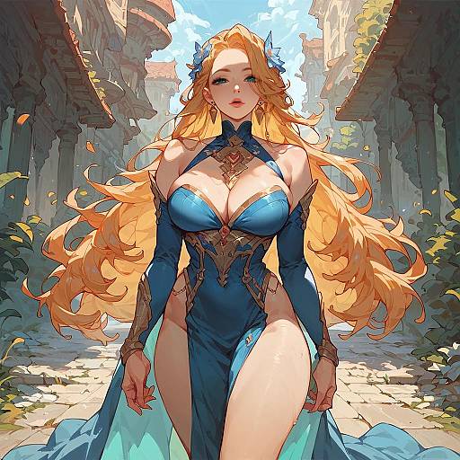 Refined Woman Walking in City Closeup