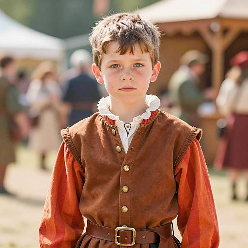 Charming Renaissance Fair Portrait of Boy