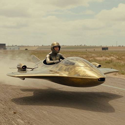 Bronze Sculpture Retro Sci-Fi Race