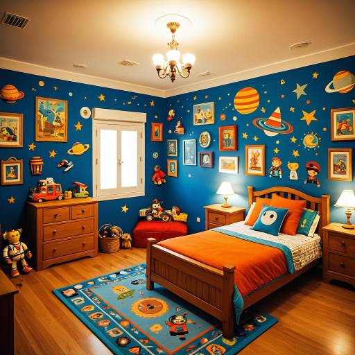 Colorful Space-Themed Child's Bedroom