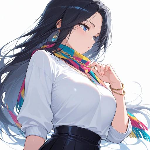 Elegant Woman in Flowing Attire Elegant Woman in Flowing Attire