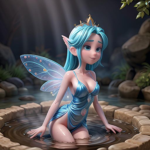 Glistening Fairy Queen in Hot Spring