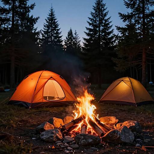 Cozy Twilight Campfire Scene