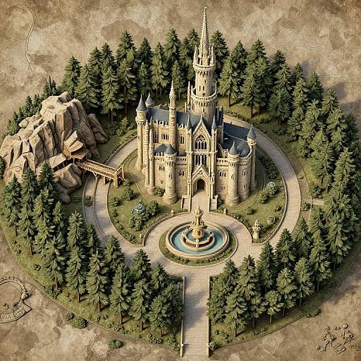 Detailed Gothic Castle Park Map