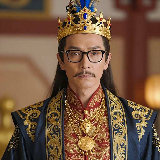 Elegant Royal Man Costume with Crown