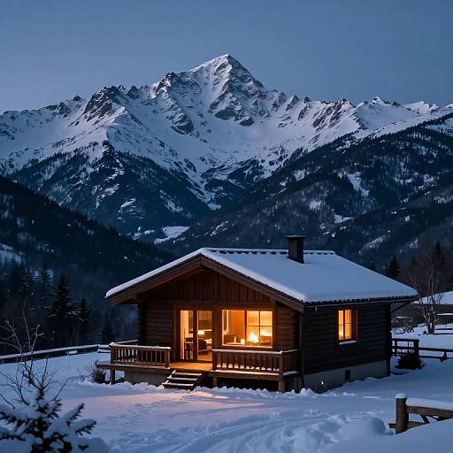 Serene Snowy Mountain Retreat