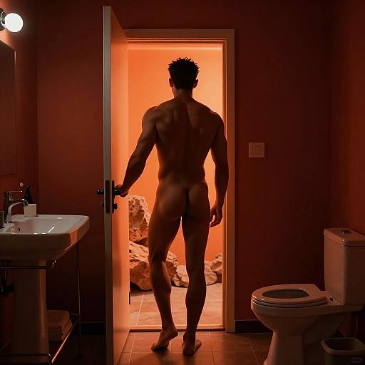 Illuminated Silhouette in a Dark Room