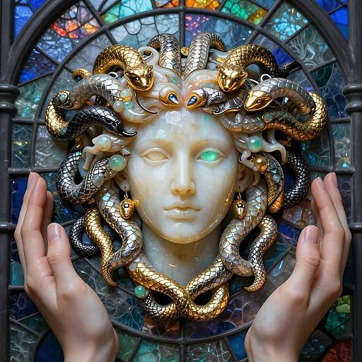 Medusa Amulet in Gothic Fantasy Style