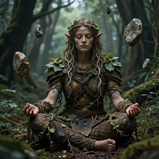Earth Genasi Druid in Mystical Grove