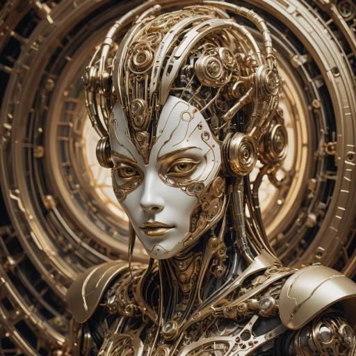 Futuristic Biomechanical Humanoid Art
