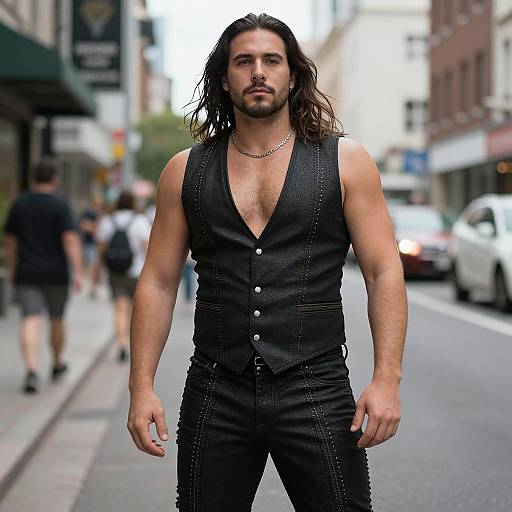 Rave Style Man in City Street