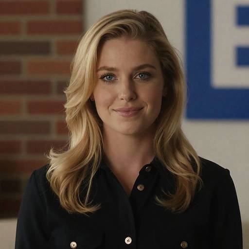 Smiling Blonde Woman in Soft Light