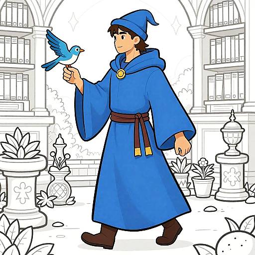 Arcane Wizard Apprentice in Garden