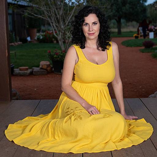 Confident Woman in Yellow Dress