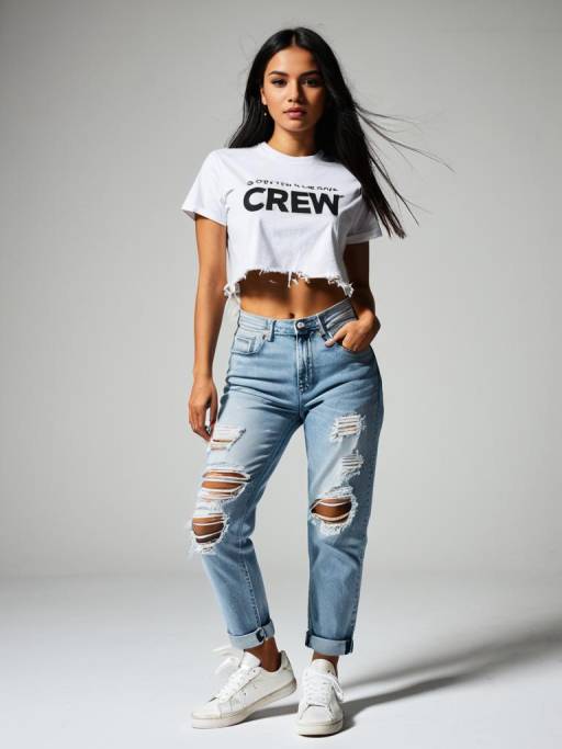 Young Woman in Casual Streetwear