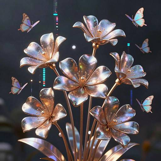 Surreal AI Garden with Neon Flowers