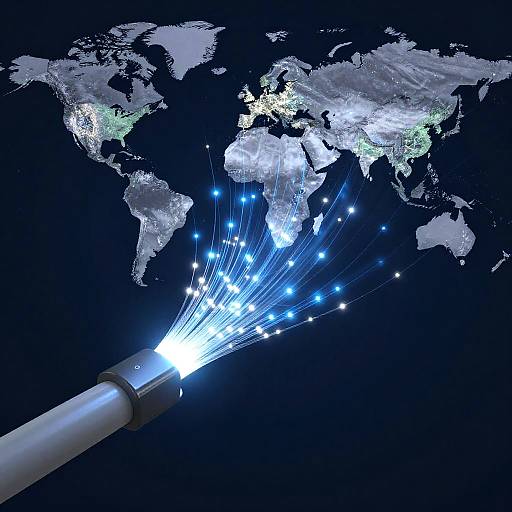 Futuristic Global Fiber Network Visualization