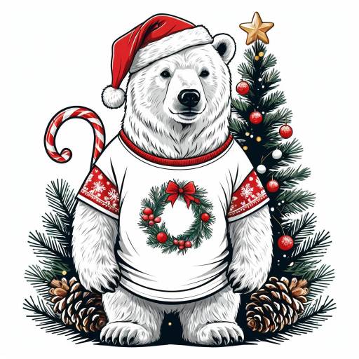 Whimsical Polar Bear Christmas Design Whimsical Polar Bear Christmas Design